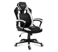 Chaise gaming HUZARO FORCE 2.5 Blanc, Tissu Chaise Bureau, Pc Gaming, Ergonomique, Réglable, Pivotant, Accoudoirs, Gamer
