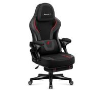 Huzaro Chaise gaming Force 4.6 – Design ergonomique, repose-pieds, appuie-tête réglable – Tissu noir