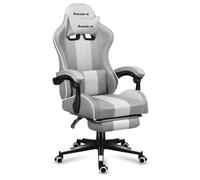 Chaise Gaming HUZARO FORCE 4.7 Blanc - Ergonomique - Réglable - Repose-pieds