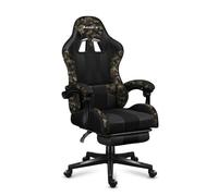 Chaise Gaming HUZARO FORCE 4.7 Camo - Ergonomique - Réglable - Coussin Lombaire Têtière - Noir
