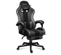 Chaise gaming HUZARO FORCE 4.7 Gris Chaise Bureau Pc Gaming Ergonomique Coussin Lombaire Têtière Réglable Repose-pieds