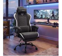 Chaise Gaming Inclinable avec Repose-Pieds et Support Lombaire 150 kg 70 x 70 x 123 5-133 cm Noir et Blanc