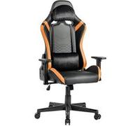 Mars Gaming MGC-Pro, Chaise Gaming Professionnelle, Finition Cuir PU, Accoudoirs 2D et Dossier Inclinable 135°, Coussins Lombaire et Cervical Soft-Touch, roulettes XL et Ressort Gaz Classe 4, Orange