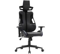 Mars Gaming MGC-Elite, Chaise Gaming Ergonomique, Dossier Flexible Adaptatif, Accoudoirs Ajustables 2D, Siège Inclinable, Finition Cuir PU, Chaise de Bureau avec Roues XL, Vérin à Gaz Classe 4, Bleu