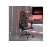 Chaise gaming massante Noir et rouge bordeaux Similicuir