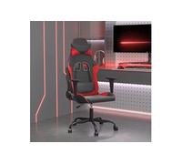 vidaXL Chaise de jeu massante en similicuir – Noir et rouge – Multicolore
