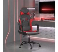 Chaise gaming massante Noir et rouge Similicuir Rouge G