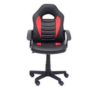 Chaise gaming Mohedas Pivotant Cuir écologique Noir Structure polyamide noire Accoudoirs fixes Sans appui-tête Roulettes en nylon 50 mm