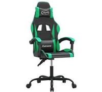 Vidaxl Chaise De Jeu Pivotante Noir Et Vert Similicuir Multicolore