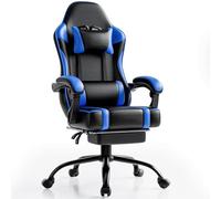 Chaise Gaming pour Adulte, Chaise de Bureau Ergonomique avec Dossier réglable, Fauteuil Gaming avec Appui-tête et Soutien Lombaire, Siege Gaming Rotatif avec Accoudoir (Normal-Bleu)