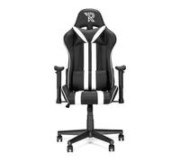 Ranqer Felix Chaise Gaming - Chaise de bureau ergonomique avec accoudoirs, dossier et coussins réglables, support métallique et base en nylon stable, set-up gaming et productivité - Noir/blanc