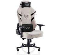 VALK Freya - Chaise Gaming en Tissu, Ergonomique, Accoudoirs 4D, Coussins à mémoire de Forme, Inclinable 160º, Piston Classe 4, Chaise de Bureau, Fauteuil Gamer (Blanc Perle)