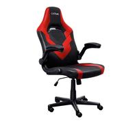 GXTrust 1703 Yezz Chaise Gaming avec Accoudoirs Rembourrés, Fauteuil Réglable jusqu'à 140 kg, Vérin à Gaz de Classe 4, Garniture en Tissu, Siège Inclinable de Bureau Gamer PC, Rouge