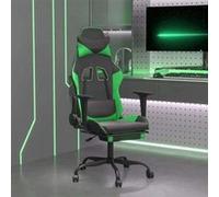 vidaXL Chaise de jeu de massage et repose-pied Similicuir Noir et vert