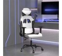 Chaise gaming Vidaxl en metal non pliable interieur H. 120.5 cm blanc blanc G