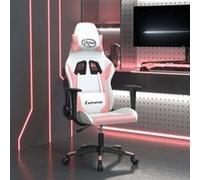 Chaise gaming Vidaxl H. 118 cm non pliable interieur en metal blanc blanc G