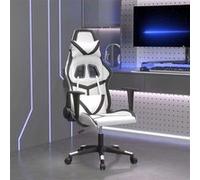 vidaXL Chaise de jeu Blanc et noir Similicuir Blanc