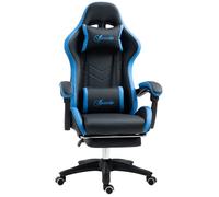 Chaise gaming - Vinsetto - ergonomique avec dossier inclinable à 135° - et soutien lombaire, appui-tête, repose-pieds - noir