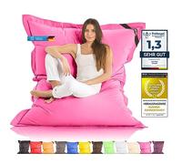Chaise géante à Sac de Haricots XXL Intérieur et Extérieur, 400L pour Enfants et Adultes, 180 x 140 cm (Nylon, Rose)