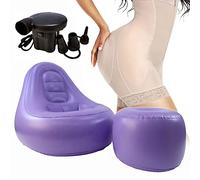 Chaise Gonflable BBL avec Trou, Canapé Gonflable BBL avec Pompe à Air/Oreiller De Soutien, Adapté pour La Récupération Après La Chirurgie des Fesses Et Le Sommeil Assis Et La Grossesse,Blue