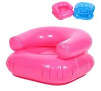 Chaise gonflable ergonomique transparente en PVC pour intérieur, chambre à coucher, balcon, jardin, piscine, relaxation, bleu, gonflage facile avec portabilité légère