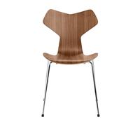 Chaise Grand Prix™ bois naturel chromed steel base