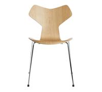 Chaise Grand Prix™ bois naturel chromed steel base