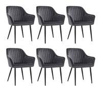 Chaise Gris - SONGMICS - LDC087G01-6 - Vintage - Lot de 6 - Avec accoudoirs - Pliant
