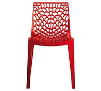 CHAISE GRUVYER COULEUR ROUGE EN POLYPROPYLÈNE