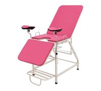 Chaise gynécologique pliable pour examen, dossier et jambes réglables, capacité de charge 150 kg, chaise d'accoudoir, pour examen, diagnostic, chirurgie (rose)