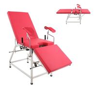 Chaise gynécologique réglable avec dossier et repose-pieds - 102 x 77 x 31 cm - Chaise d'examen médical - Chaise gynécologique pour cliniques, hôpitaux, salles de naissance - Jusqu'à 200 kg (rouge)
