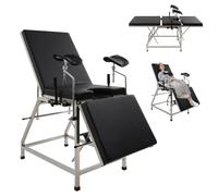 Chaise gynécologique réglable avec dossier et repose-pieds - 102 x 77 x 31 cm - Chaise d'examen médical - Chaise gynécologique pour cliniques, hôpitaux, salles de naissance - Jusqu'à 200 kg (noir)