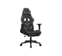 Chaise de jeu avec repose-pied Noir et gris Similicuir