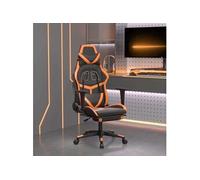 Chaise de Jeu de Massage avec Repose-pied Noir&Doré Similicuir Bureau vidaXL