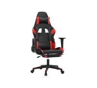 Chaise de Jeu de Massage Noir et Rouge Similicuir Fauteuil Bureau vidaXL