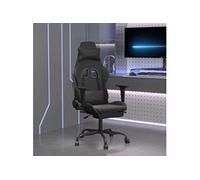 Vidaxl Chaise De Jeu De Massage Avec Repose-Pied Noir Similicuir Noir