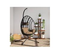 Chaise H. 197 cm non pliable exterieur en rotin gris