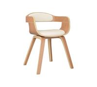 vidaXL Chaise de salle à manger Bois courbé - Similicuir crème, multicolore