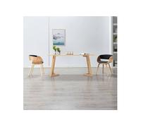 Vidaxl Chaise De Salle À Manger Noir Bois Courbé Et Similicuir Noir