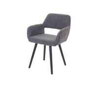 Chaise de salle à manger HWC-A50 II, style rétro années 50 tissu, gris, pieds foncés