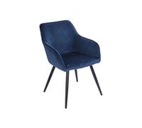 Chaise H. 81.5 cm non empilable non pliable en metal interieur bleu