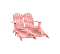 Vidaxl Chaise De Jardin Adirondack 2 Places Et Pouf Sapin Rose Rose