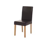 Chaise De Salle À Manger Littau, Chaise De Cuisine, Similicuir Marron, Pieds Clairs Marron