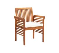 Lot de 4 Chaises à Manger de Jardin avec Coussins Sièges Acacia Massif vidaXL