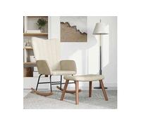 vidaXL Fauteuil à bascule avec repose-pied, velours vert foncé