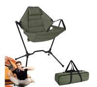 Chaise hamac à bascule d'extérieur - Chaise balancelle pliable et réglable | Fauteuil inclinable pour pelouse, salon, camping, terrasse, pique-nique ou jardin | Design léger et portable à