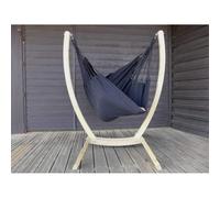Chaise hamac noir xl avec support bois