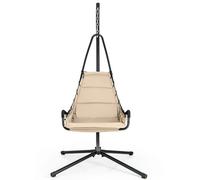 Chaise Hamac Suspendue 82 X 65 X 123 Cm Avec Siège Rembourré Extra Large Design Moderne En Métal Beige Helloshop26 20_0021157 Multicolore