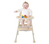 Chaise Haute 2 en 1,Chaise à Bascule Chaise Bébé Table Pour Enfants Âgés 6 Mois à 3 ans, Double Plateau,Dos Réglable,Jusqu'à 10 kg (Kaki)