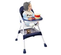 Chaise haute 2 en 1 pour bébé et enfant - Design double plateau - Boucle de sécurité à 5 points - Charge maximale : 80 - Chaise haute combinée avec 1 jeu pour couverts - Chaise de chambre pour 6 mois